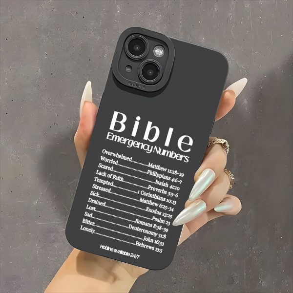 Christian Phone Case with Bible Emergency Number for iPhone 16, 11, 15, 14, 13, 12 Pro Max, XR Plus, Black Aesthetic Phone Case for Birthday, Christmas, Christian Gifts for Women and Men - Image 5