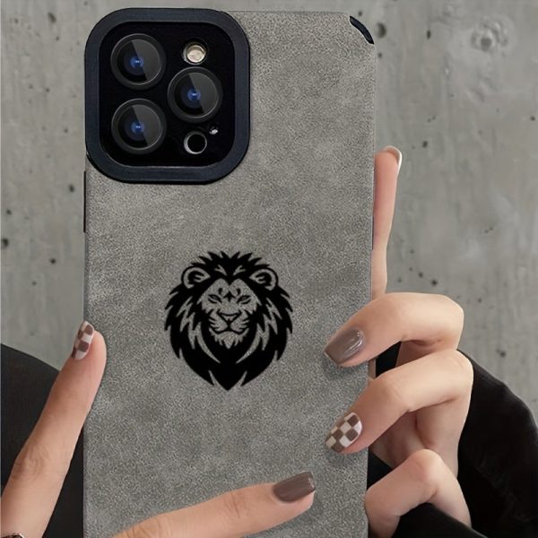 Cartoon Lion Head Pattern Mobile Phone Case Suitable for iPhone 16 15 14 13 12ProMAX Soft Edge 11 Anti-Fall Protective Case, Suitable as a Valentine's Day Gift for Boyfriend or Girlfriend - Image 5
