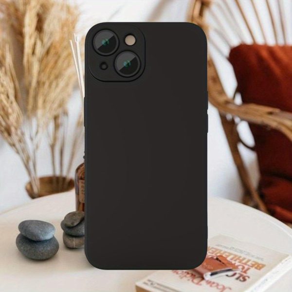 A Stylish, Matte Black Phone Cover Featuring a Reflective Surface, Tailored for Iphone Models 15, 14, 13, 12, And 11 Plus Pro Max Mini. It Provides Extensive Lens Safeguarding And Serves As an Excellent Present for Individuals Who Value Minimalism. - Image 6