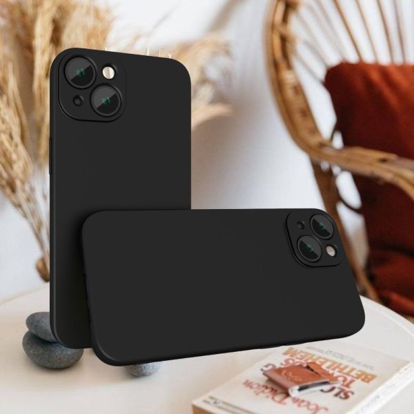 A Stylish, Matte Black Phone Cover Featuring a Reflective Surface, Tailored for Iphone Models 15, 14, 13, 12, And 11 Plus Pro Max Mini. It Provides Extensive Lens Safeguarding And Serves As an Excellent Present for Individuals Who Value Minimalism. - Image 2