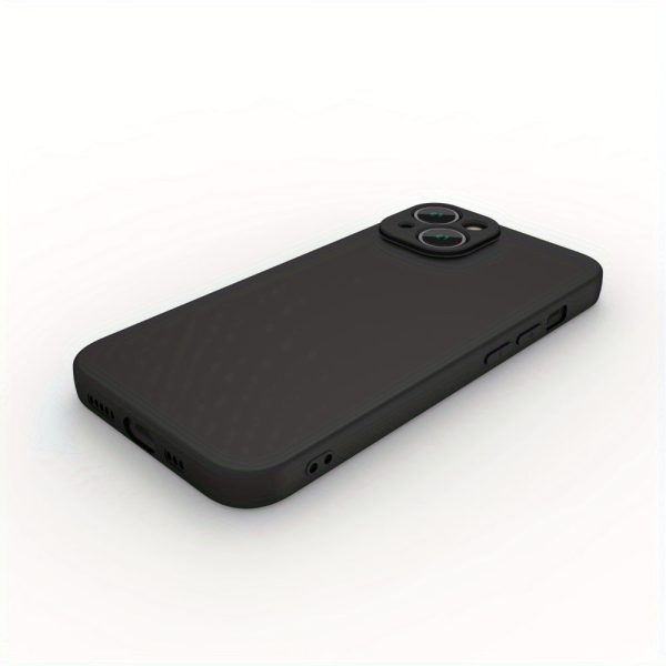 A Stylish, Matte Black Phone Cover Featuring a Reflective Surface, Tailored for Iphone Models 15, 14, 13, 12, And 11 Plus Pro Max Mini. It Provides Extensive Lens Safeguarding And Serves As an Excellent Present for Individuals Who Value Minimalism. - Image 3