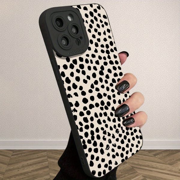 A Custom Full Cover TPU Case with a Black Polka Dot Design for Iphone Models 16, 15, 14, 13, 12, 11 Pro Max, And Xs. - Image 4