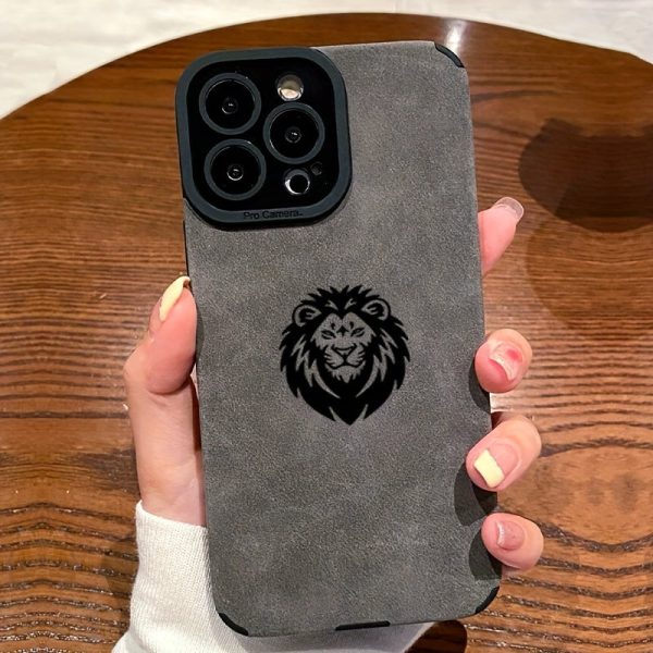 Cartoon Lion Head Pattern Mobile Phone Case Suitable for iPhone 16 15 14 13 12ProMAX Soft Edge 11 Anti-Fall Protective Case, Suitable as a Valentine's Day Gift for Boyfriend or Girlfriend - Image 2
