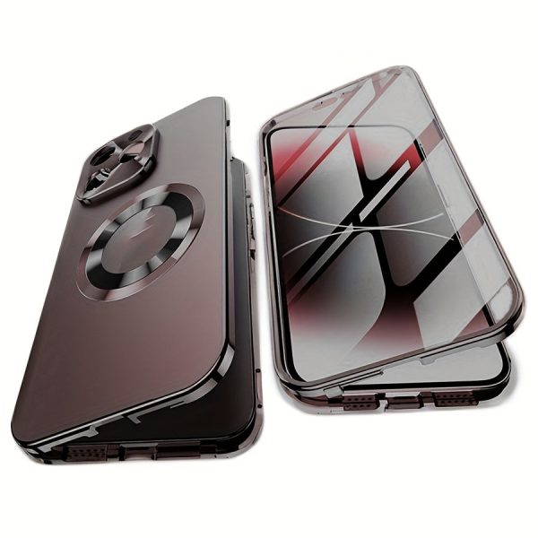 [Magnetic Privacy Case] Magnetic Privacy Protection Case for Iphone 16/15/14/13/12 Pro Max Plus Series, with Anti-Peep Screen and Two-In-One Design, Full Metal Frame - Image 4