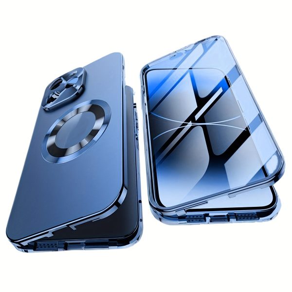 [Magnetic Privacy Case] Magnetic Privacy Protection Case for Iphone 16/15/14/13/12 Pro Max Plus Series, with Anti-Peep Screen and Two-In-One Design, Full Metal Frame - Image 11