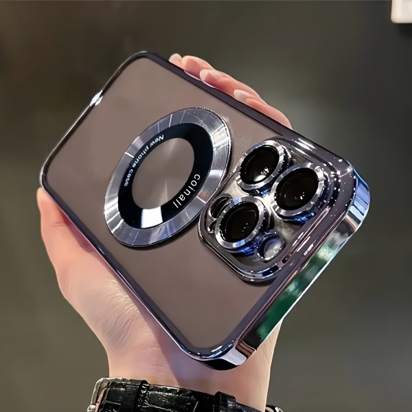 New Luxury Transparent Magnetic Wireless Charging Phone Case for Iphone 16/15/14/13/12/11 Pro Max Plus with Lens Protector Shockproof TPU Clear Cover - Image 4