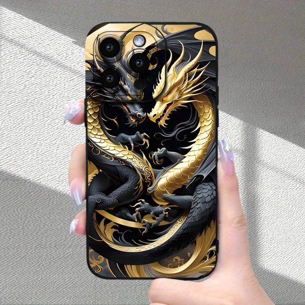 New design hot-selling phone case, Chinese dragon pattern, advanced matte feel, full lens protection, shockproof, anti-drop, anti-fingerprint phone case, suitable for iPhone 16/15/14/13/12/11/X/XR/XS/8/7/SE Mini Plus Pro Max series, can be used as a gift - Image 3