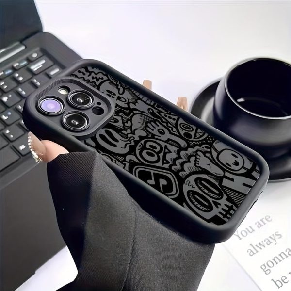 Cool Black Graffiti Phone Case Is Suitable for Iphone 15/ 15Plus/ 15Pro/ 15Promax, Iphone 14/ 14Plus/ 14Pro/ 14Promax, Iphone 13/ 13Pro/ 13Promax, Iphone 12/ 12Pro/ 12Promax, Hone 11/ 11Pro/ 11Proamx, Iphone 7/ 8Plus, Iphone Xr/ Xsmax. - Image 5