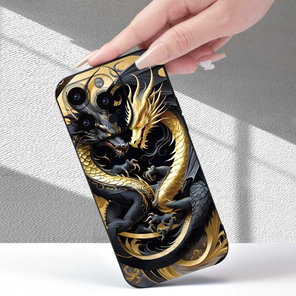 New design hot-selling phone case, Chinese dragon pattern, advanced matte feel, full lens protection, shockproof, anti-drop, anti-fingerprint phone case, suitable for iPhone 16/15/14/13/12/11/X/XR/XS/8/7/SE Mini Plus Pro Max series, can be used as a gift - Image 6