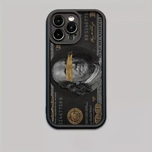 New Black Silicone Phone Case with Dollar Pattern, David, Trend, Ins Style, Shock Absorption, Non-slip, Lightweight, New Fashion Design, Unisex Premium Protective Hard Case for Iphone16 for Iphone16Promax for Iphone15 Pro for Iphone14 Plus for Iphone13 12