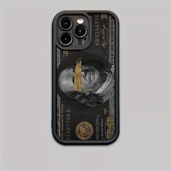 New Black Silicone Phone Case with Dollar Pattern, David, Trend, Ins Style, Shock Absorption, Non-slip, Lightweight, New Fashion Design, Unisex Premium Protective Hard Case for Iphone16 for Iphone16Promax for Iphone15 Pro for Iphone14 Plus for Iphone13 12
