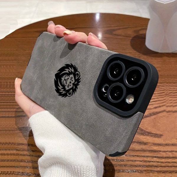 Cartoon Lion Head Pattern Mobile Phone Case Suitable for iPhone 16 15 14 13 12ProMAX Soft Edge 11 Anti-Fall Protective Case, Suitable as a Valentine's Day Gift for Boyfriend or Girlfriend - Image 3