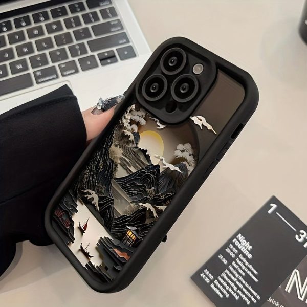 Full Coverage Case in Black TPU for iPhone 16, 15, 14, 13, 12, 11, XR, Pro, Plus and Pro Max series, Designed for Landscapes - Image 4