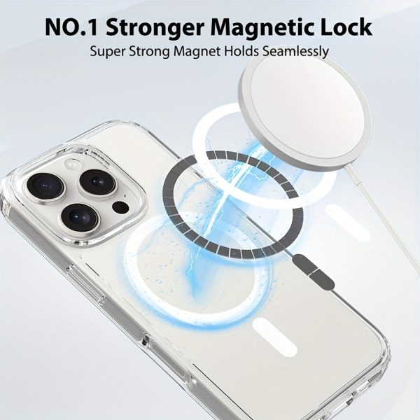 Case for Iphone 16 Pro Max/Iphone 15 Plus, Works with Magsafe, Offers Shockproof Protection, Anti-Yellowing Features, Compatible with Iphone 14, Classic Hybrid Design, Clear Acrylic Magnetic Case. - Image 2