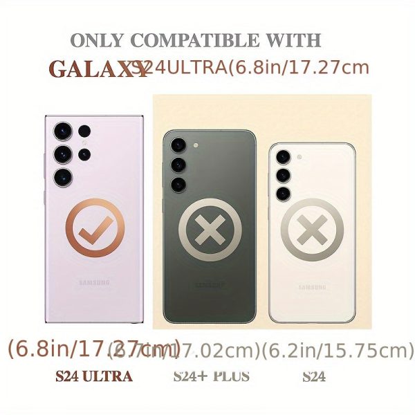 1 Pack Case For Samsung Galaxy S24 Ultra With Rotated Ring Stand, Slide Camera Cover + Screen Protector, Shockproof - Black - Image 5