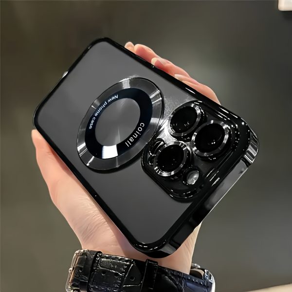 New Luxury Transparent Magnetic Wireless Charging Phone Case for Iphone 16/15/14/13/12/11 Pro Max Plus with Lens Protector Shockproof TPU Clear Cover - Image 2