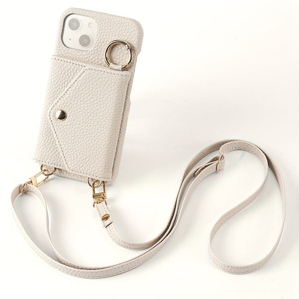 Synthetic Faux Leather Phone Case for Iphone 15, 14 Plus, 13, 12, And 11 Pro Max, Featuring a Long Lanyard Crossbody Bag, Shock-Absorbing Cover, And Mirror. - Image 2