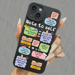 A Protective Phone Case Featuring Motivational Messages, Designed for Various Iphone Models Including The 16 Pro Max, 15, 14, 13, 12, 11, And Xsmax, with a Full Shockproof Black Soft Cover.
