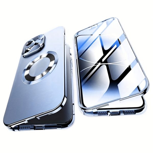 [Magnetic Privacy Case] Magnetic Privacy Protection Case for Iphone 16/15/14/13/12 Pro Max Plus Series, with Anti-Peep Screen and Two-In-One Design, Full Metal Frame - Image 7