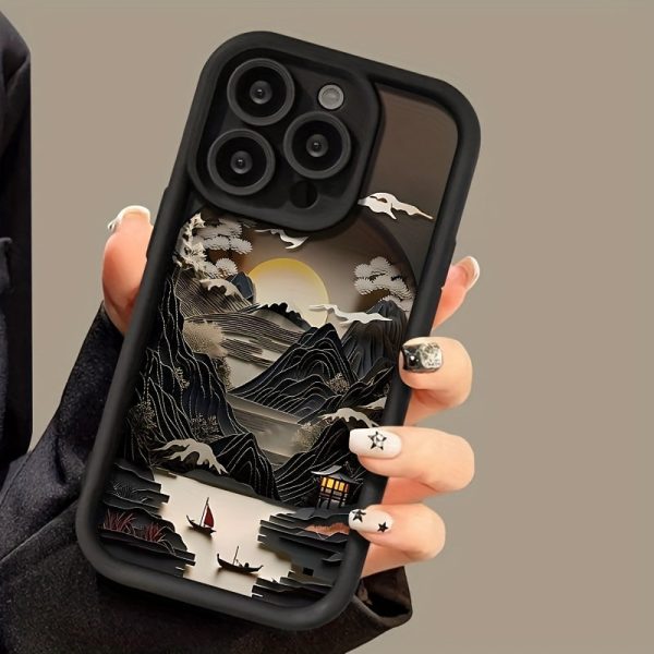 Full Coverage Case in Black TPU for iPhone 16, 15, 14, 13, 12, 11, XR, Pro, Plus and Pro Max series, Designed for Landscapes - Image 5