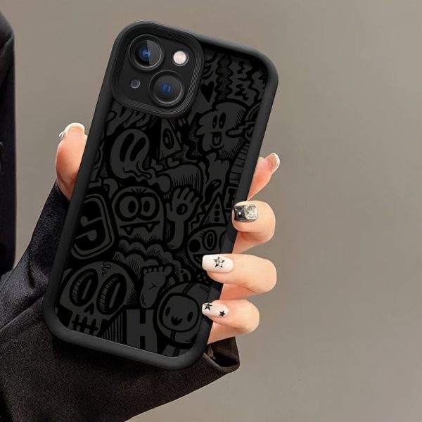 Cool Black Graffiti Phone Case Is Suitable for Iphone 15/ 15Plus/ 15Pro/ 15Promax, Iphone 14/ 14Plus/ 14Pro/ 14Promax, Iphone 13/ 13Pro/ 13Promax, Iphone 12/ 12Pro/ 12Promax, Hone 11/ 11Pro/ 11Proamx, Iphone 7/ 8Plus, Iphone Xr/ Xsmax. - Image 2
