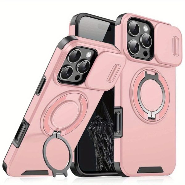 [Magnetic] [Full Camera Protection] Shockproof Phone Case for iPhone 16/ 15/ 14/ 13/ 12/ 11 Plus/ Pro/ Pro Max/PM with Sliding Camera Cover/ 360° Rotating Ring Bracket - Image 7