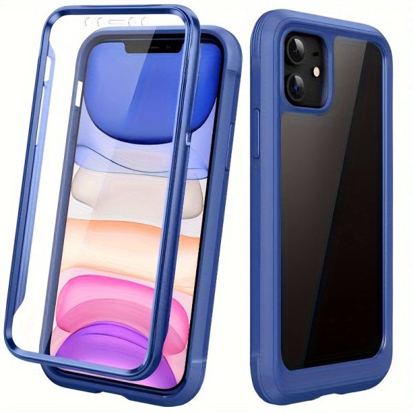 360 Degree Rugged SOLIGU Phone Case with Integrated Touch-Sensitive Anti-Scratch Screen Guard for iPhone 15 14 13 12 11/ Plus/ Pro/ Pro Max, Blue - Image 2