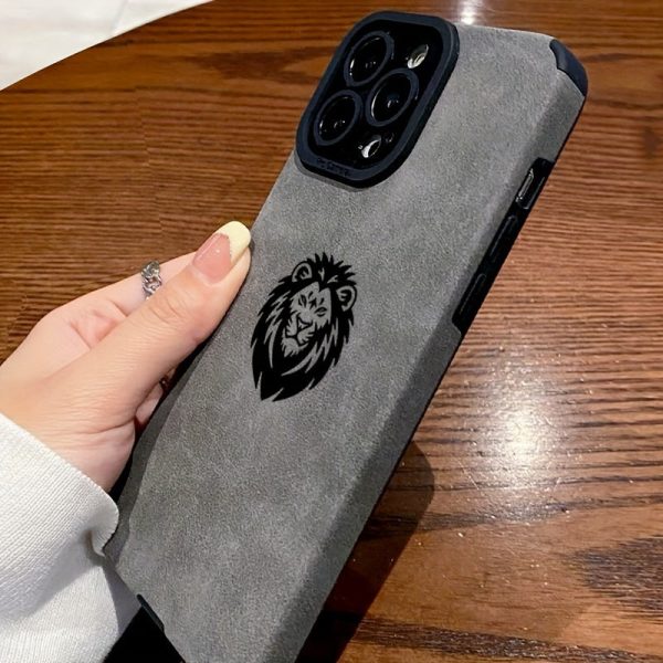 Cartoon Lion Head Pattern Mobile Phone Case Suitable for iPhone 16 15 14 13 12ProMAX Soft Edge 11 Anti-Fall Protective Case, Suitable as a Valentine's Day Gift for Boyfriend or Girlfriend - Image 4