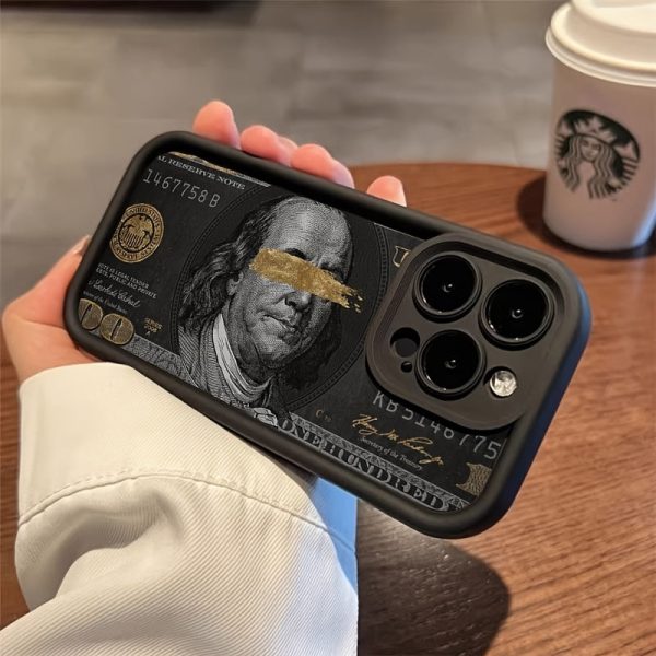 New Black Silicone Phone Case with Dollar Pattern, David, Trend, Ins Style, Shock Absorption, Non-slip, Lightweight, New Fashion Design, Unisex Premium Protective Hard Case for Iphone16 for Iphone16Promax for Iphone15 Pro for Iphone14 Plus for Iphone13 12 - Image 4
