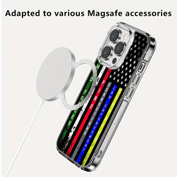 This magnetic phone case with an American flag is suitable for iPhone 16, 16 Pro, 16 Pro Max, 15 Plus, 14, 13, 12, 11 X, XS and Max Max models. It showcases a unique flag design and includes a comprehensive drop-proof shell as well as a new protective cas - Image 3
