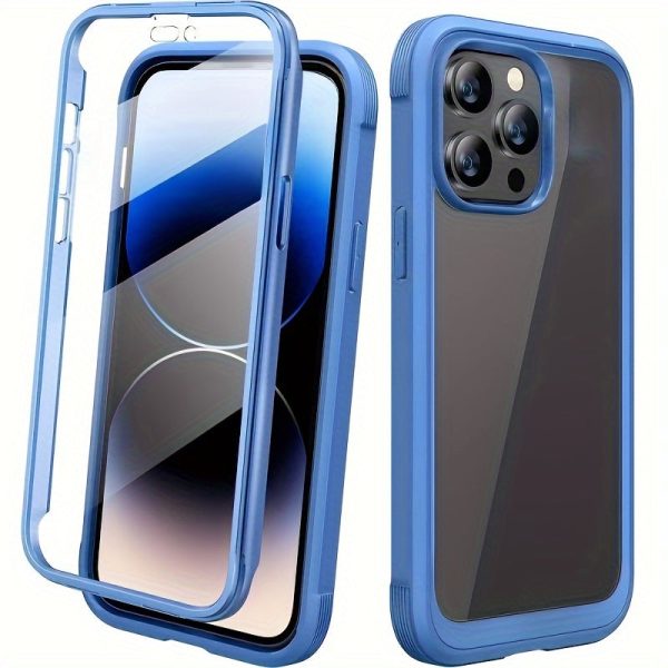 360 Degree Rugged SOLIGU Phone Case with Integrated Touch-Sensitive Anti-Scratch Screen Guard for iPhone 15 14 13 12 11/ Plus/ Pro/ Pro Max, Blue - Image 24